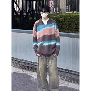 百搭文艺流行简约慵懒仿貂毛套头立领毛衣新款气质日系 M506图片