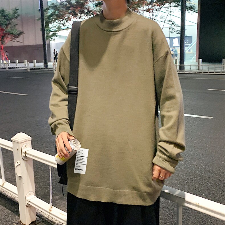 M18045-P45加绒款-P65半高领毛衣男士大码针织衫男毛线衣男,男装针织衫/毛衣,电商A040