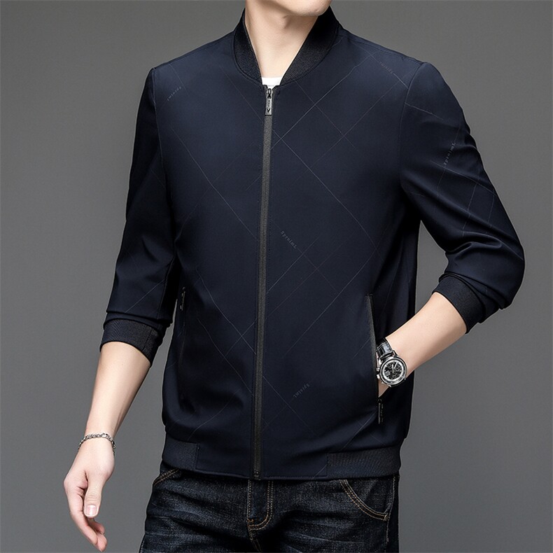 BST9905男士2024春季新款长袖休闲半球领外套青年拉链夹克衫P60,男装夹克,钱塘6003A(原)4033A