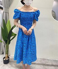 夏季印花连衣裙时尚一字肩，女装连衣裙，Balance Studio(2F)