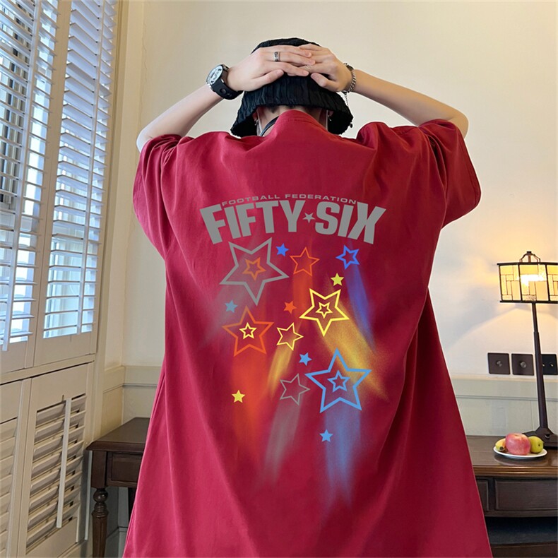 特P19控38230g重磅纯棉灌篮高手印花港风短袖t恤男DT3112,男装T恤,电商B370