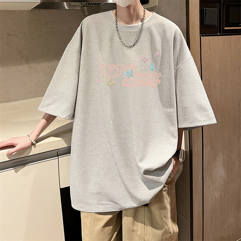 华夫格t恤男短袖男大码五分袖HT73443-P22,男装T恤,电商A040