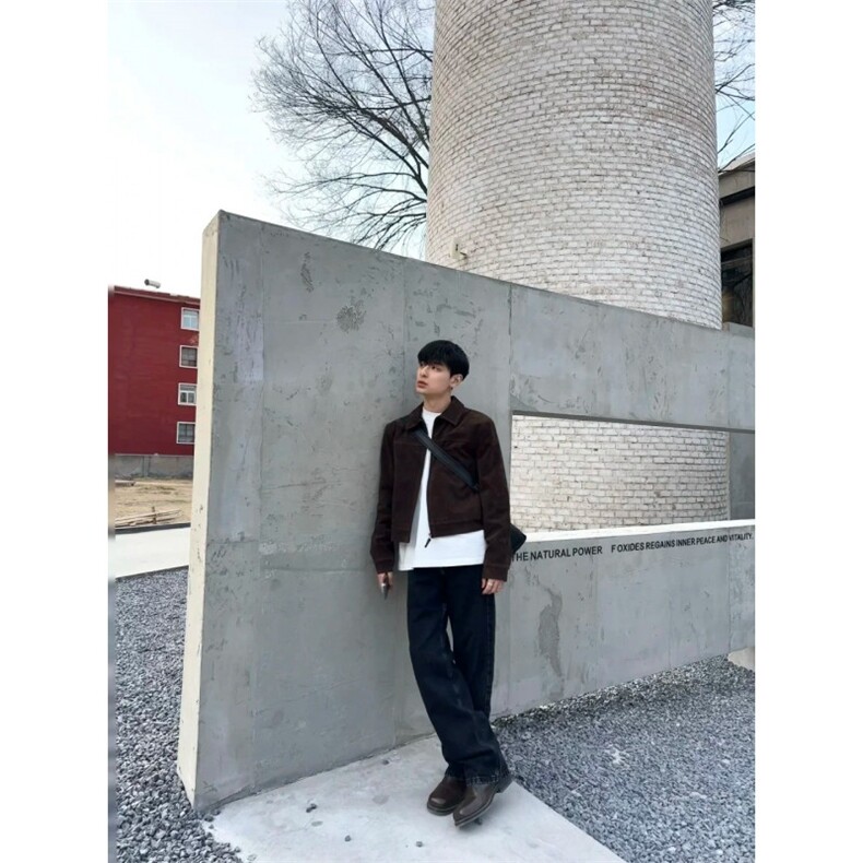 网图短款麂皮绒夹克秋季时尚外套1209-1-JK27-P78,男装夹克,星座1209-1