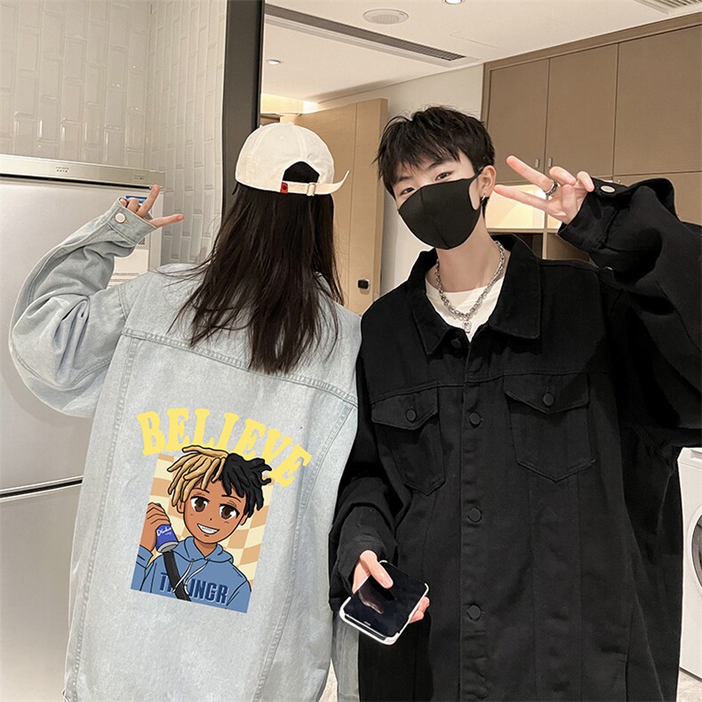 牛仔夹克男大码牛仔外套男茄克NJ77271-P60加绒款-P75,男装夹克,电商A040