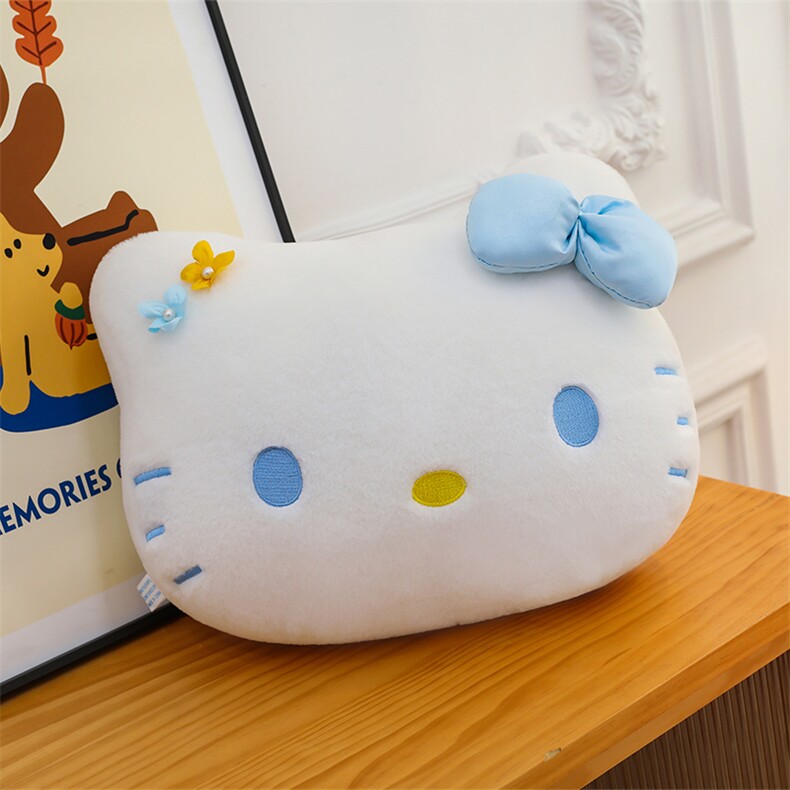 花朵凯特猫抱枕，美思尼毛绒玩具