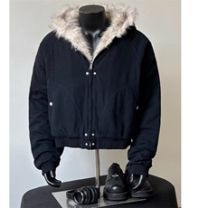 毛领座山雕外套男款冬季cleanfit解构连帽厚夹克棉服-P125，男装夹克，星座1001-1