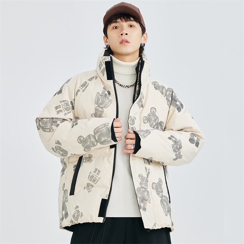 冬季立领宽松保暖羽绒外套潮牌小熊羽绒服A305-3711-P180控269,男装羽绒服,电商B306