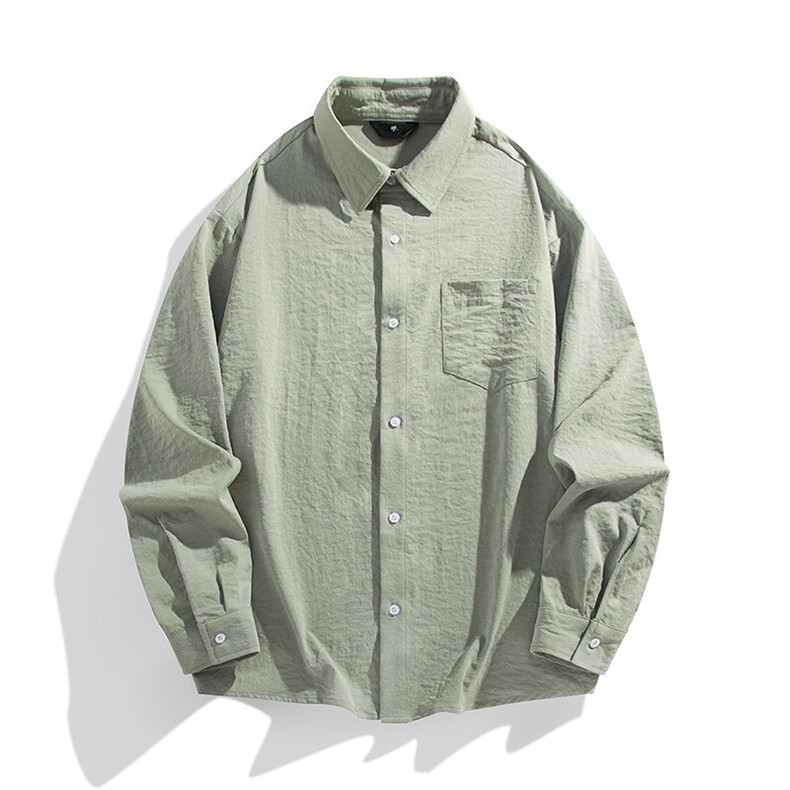 秋季纯色长袖衬衣男宽松落肩质感衬衫外套DSA157B-CS4222-特P40，男装衬衫，电商A157B