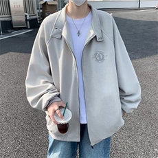 春季新款潮牌麂皮夹克宽松日系痞帅复古翻领夹克JW176，男装夹克，星座1116A-1（原606A）
