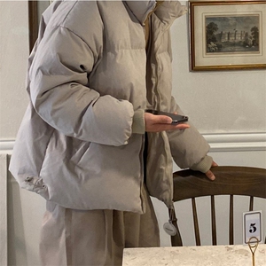 816B-WT028-P108 韩加厚保暖棉衣纯色宽松冬装面包服棉袄外套图片
