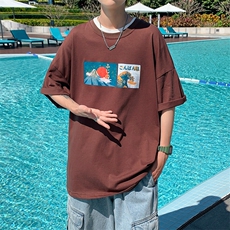 1港风印花情侣日系风潮大码M-5XL短袖T恤男DT7645P30控45，男装T恤，星座226-2