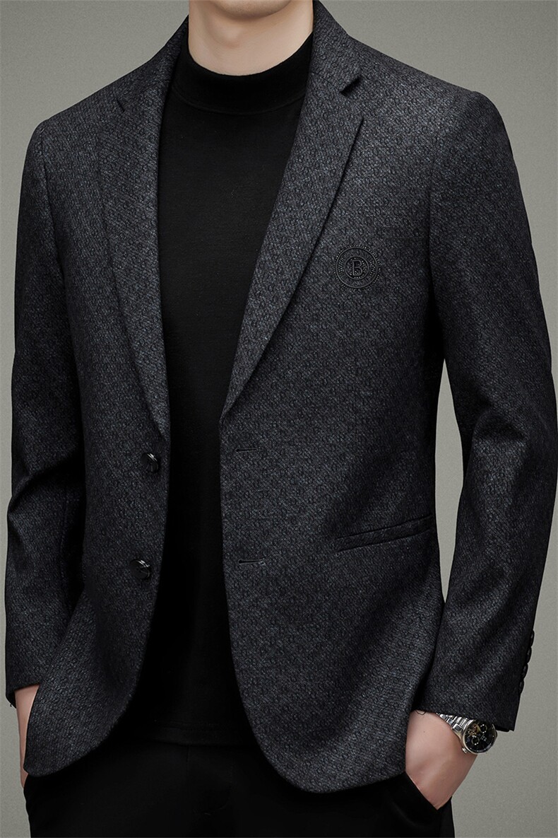 DJ6862钱塘2020-3秋冬季新款商务休闲简约中年男士西服外套P157,男装西服,钱塘207-3
