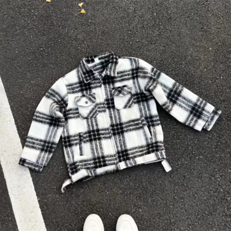 有货～海马毛小香风外套潮牌高级感韩系秋冬翻领呢子夹克NZ02批88图片