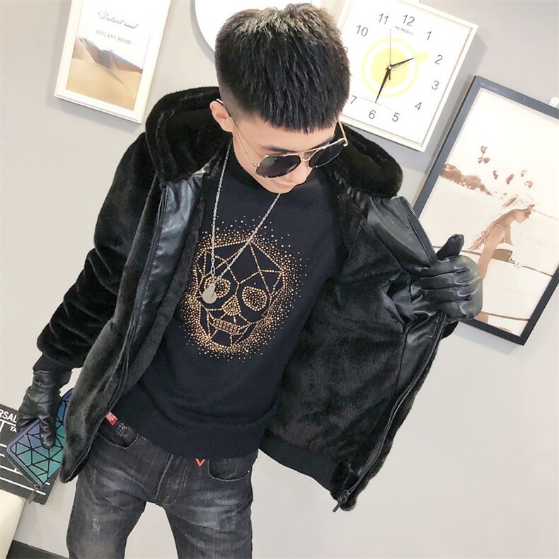 1刺绣仿皮草加绒棉服社会小伙加厚男棉衣保暖外套C301B-PC03,男装棉衣,电商C301B