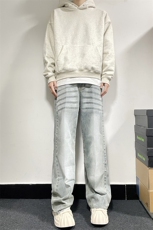 B221美式ins高街暗黑重工艺宽松直筒牛仔裤LK23125-P65控88，男装牛仔裤，电商B221