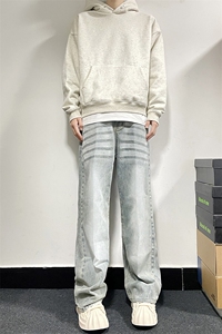 B221 美式ins高街暗黑重工艺宽松直筒牛仔裤 LK23125-P65 控88图片
