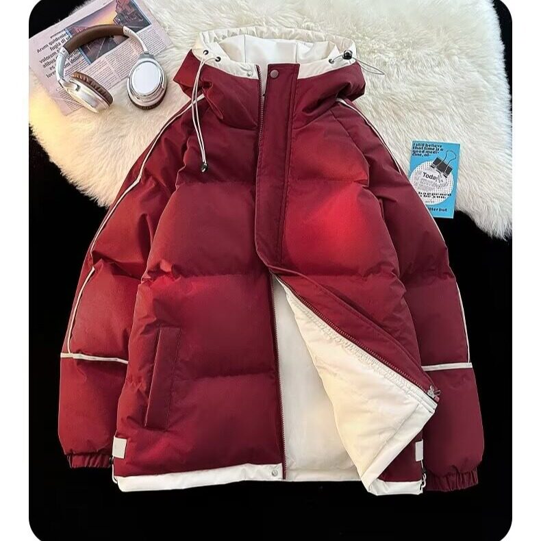 情侣插肩袖棉衣潮牌面包服男学生防风连帽青少年潮流连帽棉衣港风,男装棉衣,星座1013