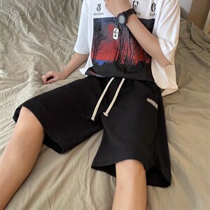 男夏季潮流时尚休闲短裤免烫华夫格开叉裤子DK9006P25图片
