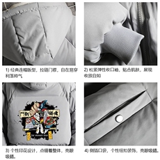 MY16016-P100加厚加绒连帽衣男大码服男面包服男网格挂拍，男装棉衣，电商A040A