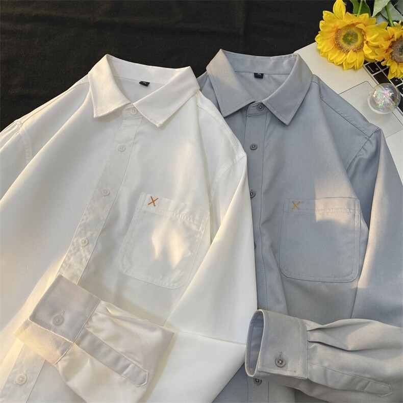 25年春季拼色衬衫长袖大码宽松落肩现货DS-C323-1-7712-特批38，男装衬衫，电商C323-1