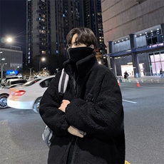 冬季新款港风羊羔毛棉衣男宽松百搭加厚情侣棉服外套W2270-P44，男装棉衣，星座512-2