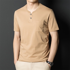 纯棉T恤短袖男2023夏季V领潮流半袖圆领上衣服BL2203-P60，男装T恤，星座1105-3