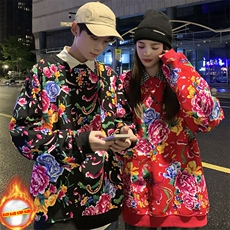 B203秋冬加绒保暖衣圆领防寒花卫衣外套潮男女团队服火锅店中汉服，男装卫衣，星座115A(原星座507）