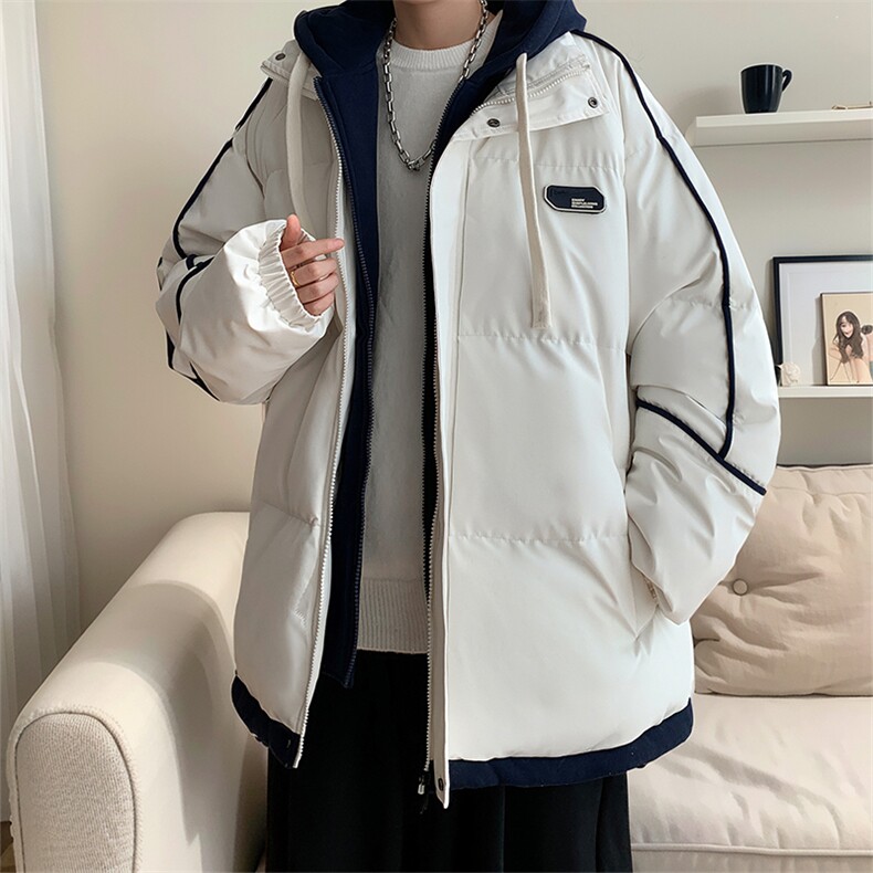 棉衣男冬季港风宽松假两件连帽休闲学生棉服MD8888-P90(抖音勿上图片