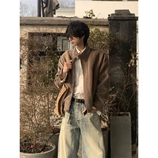 春季新款港风美式痞帅设计感树纹肌理千鸟格外套男潮JK1433-P95，男装夹克，星座313A(原308A-2)