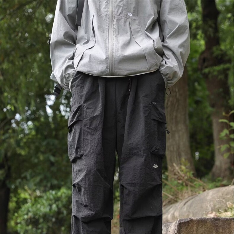 冲锋裤男宽松直筒束脚伞兵裤户外运动工装长裤子网图CK19-P45,男装工装外套,星座1001-1