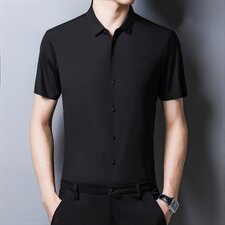 H332052021夏季新款短袖衬衫男锦纶47.1%粘纤44.7%氨纶8.2%，男装衬衫，电商B360