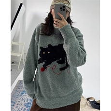 猫咪毛衣刺绣立体小球流行时尚简约慵懒百搭原宿文艺MY441，男装针织衫/毛衣，星座1116A（原606A-3）