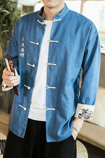 22秋装风刺绣大码休闲牛仔夹克情侣复古外套潮JK17/P155，男装夹克，钱塘713