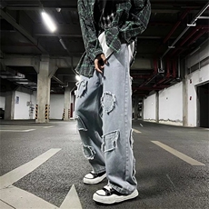 牛仔裤男宽松直筒裤K7012P39，男装牛仔裤，星座1116-2