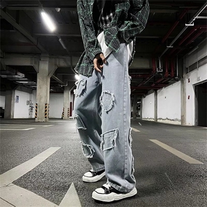 牛仔裤男宽松直筒裤K7012P39图片