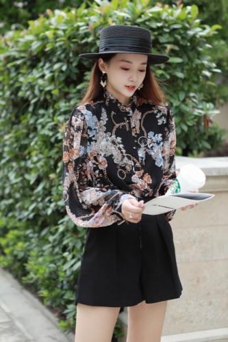韩版时尚印花衬衣秋季新款,女装其它,女人驿站