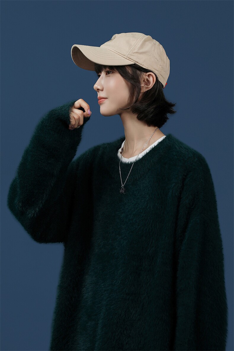 @中性2025年秋冬新款针织衫圆领男士马海毛毛衣男A071-6608-P70，男装针织衫/毛衣，电商A125