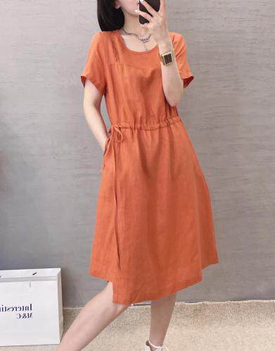 麻料连衣裙，女装连衣裙，依伊贝诺