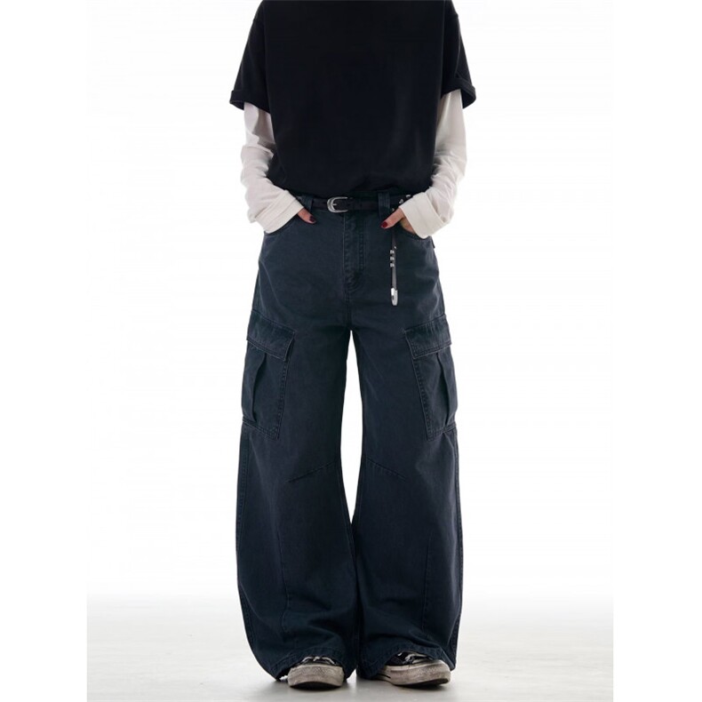 美式微喇叭牛仔裤男女复古cleanfit水洗棉工装裤子K90066-P60网图,男装牛仔裤,电商B245