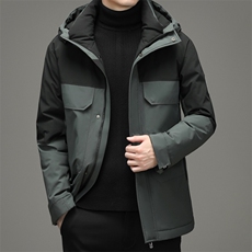 冬季中老年加厚羽绒服中年爸爸冬装连帽外套上衣MYYL21931-P275，男装羽绒服，电商B212（原钱塘6029）