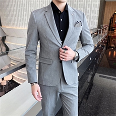 韩东大门西装男套装韩版新郎结婚英伦职业装修身休闲小西服纯色，男装西服套装，星座505-2（原电商A260-1)