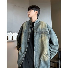 美式复古vibe牛仔外套秋季潮宽松水洗上衣痞帅休闲夹克W8932-P68，男装夹克，星座1008