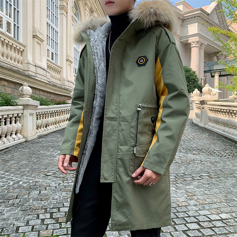 714-3-9808男款可脱卸棉衣潮加厚19棉袄长款棉服,男装棉衣,星座1404-3
