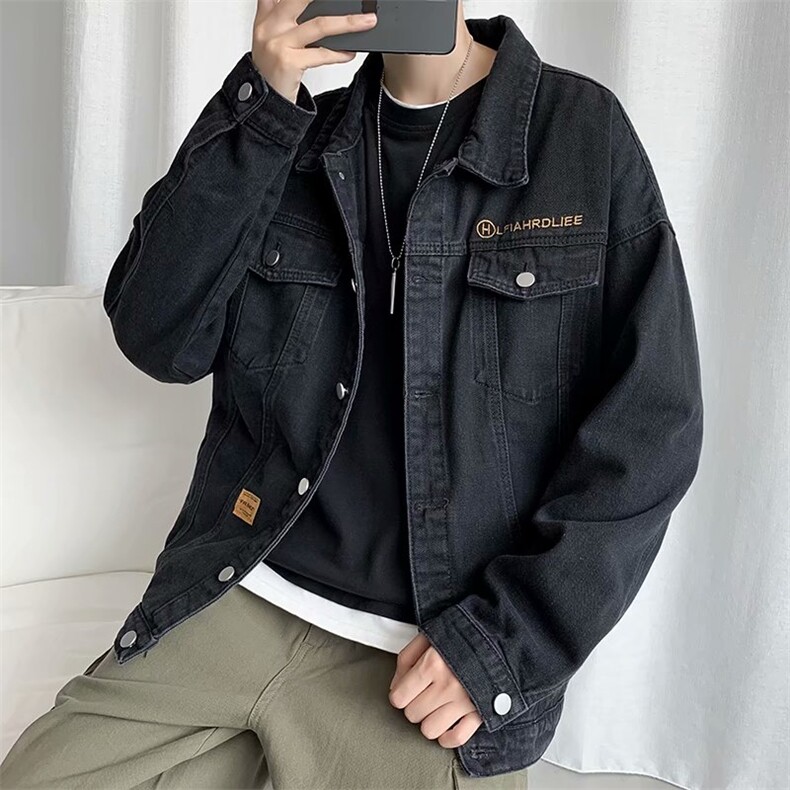 牛仔外套男女新款秋冬炸街上衣韩版休闲加绒夹克Q1014-P58加绒68,男装工装外套,星座1008-1