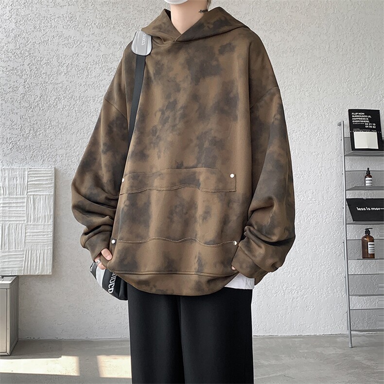 现货WY10085-特P50360g面料扎染高品质宽松连帽卫衣,男装卫衣,电商A059
