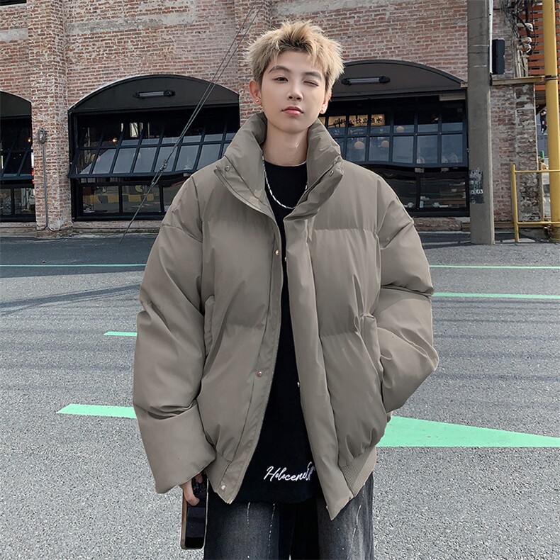 clean短款立领PU皮棉服男女潮牌休闲大码痞帅棉袄M2909特P90控158，男装棉衣，电商A001