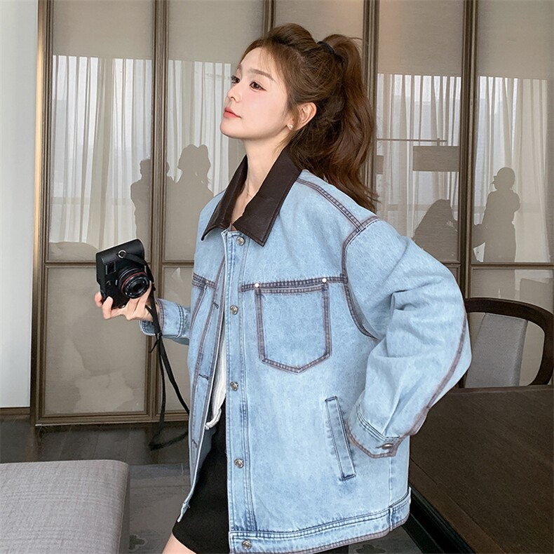 25春夏【新品】韩版拼色休闲牛仔短外套S020-P165-K218图片