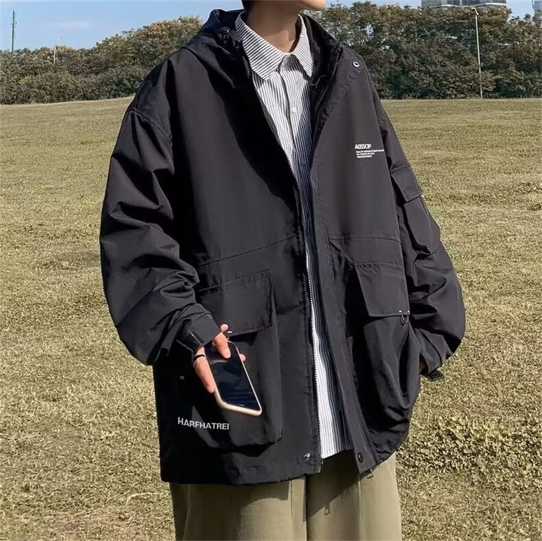 美式工装男秋季潮牌高街痞帅大码机能多口袋外套JW15P52,男装夹克,星座1116-2