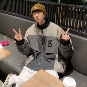 美式重磅刺绣飞行员夹克男女vibe风春季薄款宽松工装外套潮J8825