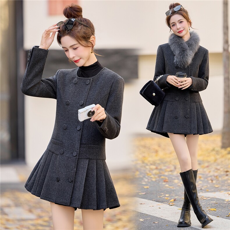 真狐狸毛可脱卸大衣女2025年冬季新款90白鸭绒外套羽绒服连衣裙,女装毛呢外套,众宇琦